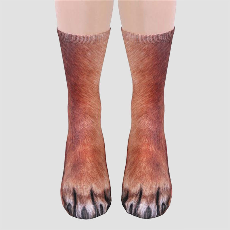 US Seller Unisex Women Men Adult Teen 3D Animal Print Sock Paw Crew Foot Socks
