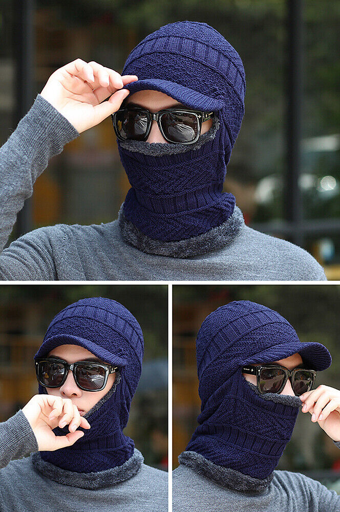 Balaclava Beanie Motorcycle Cycling Hood Hat Face Mask UV Wind Proof Cover Knit