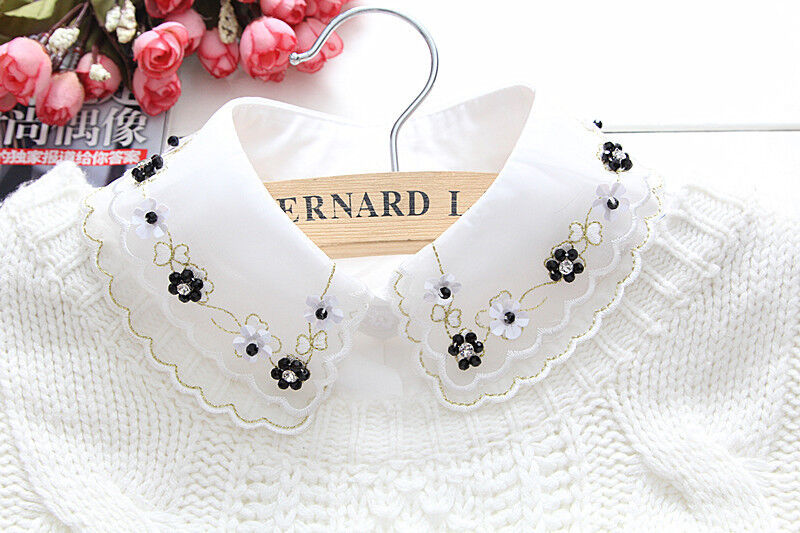 Choker Necklace Unisex Women Peter Pan Detachable Lapel Shirt Fake False Collar