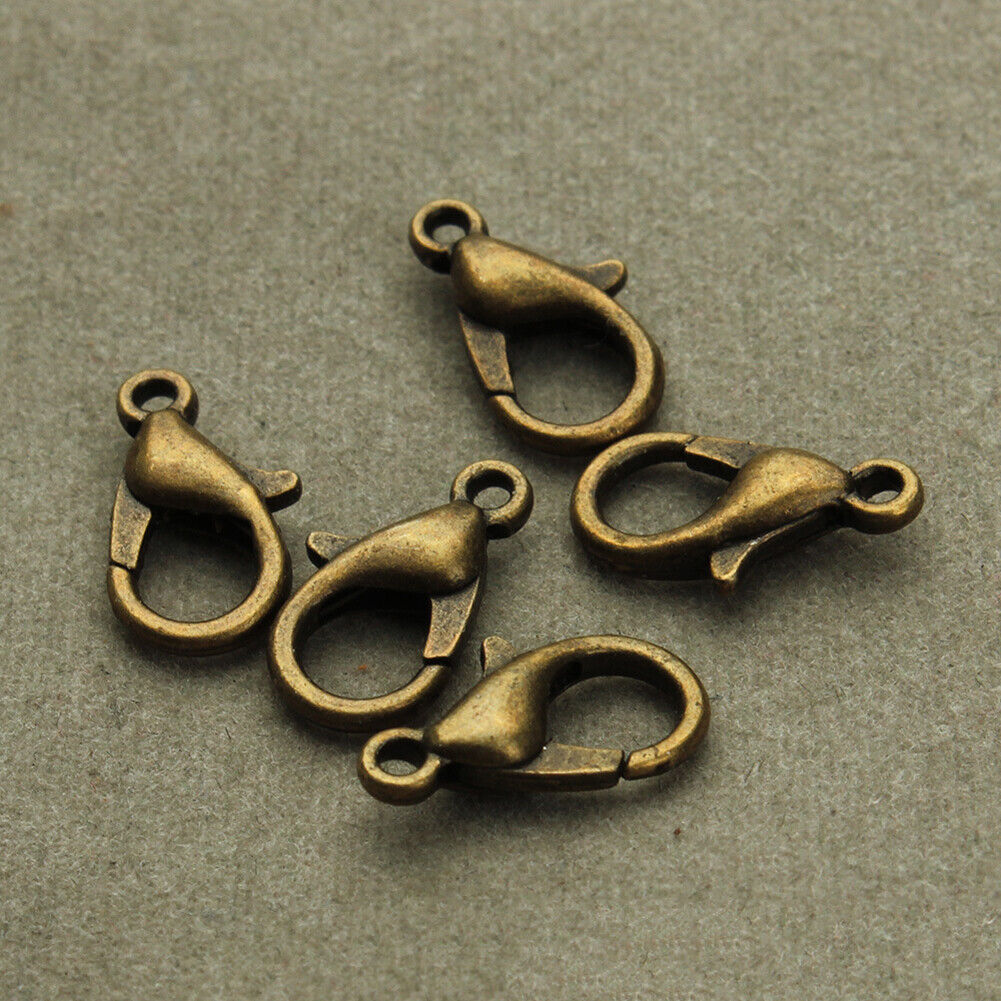 US 50 Pack Lobster Clasp Necklace Bracelets Jewelry Accessories DIY 10/12/14mm