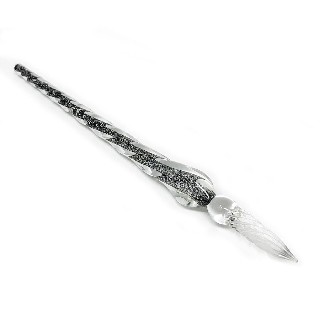 US 3D Glass Signature Pen Nib Elegant Crystal Dip Sign Pen w/ Box Gift Holiday