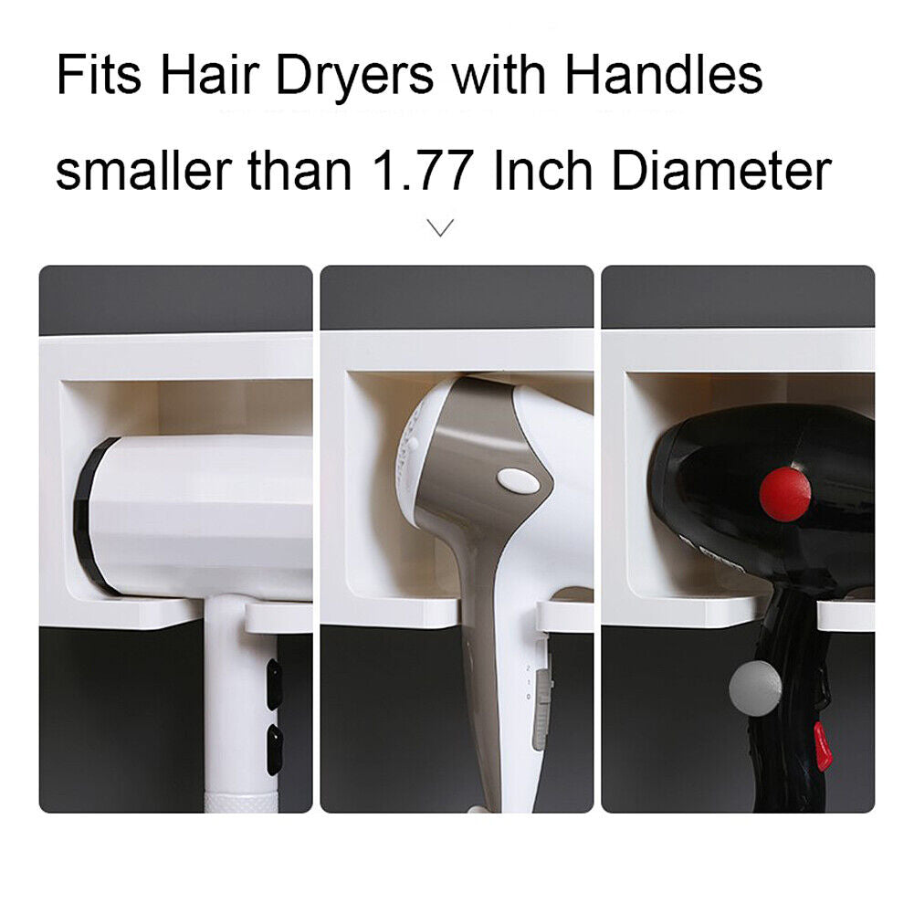 Hair Dryer Holder Self-Adhesive Hanging Rack Organizer Hook Spiral Caddy Bracket