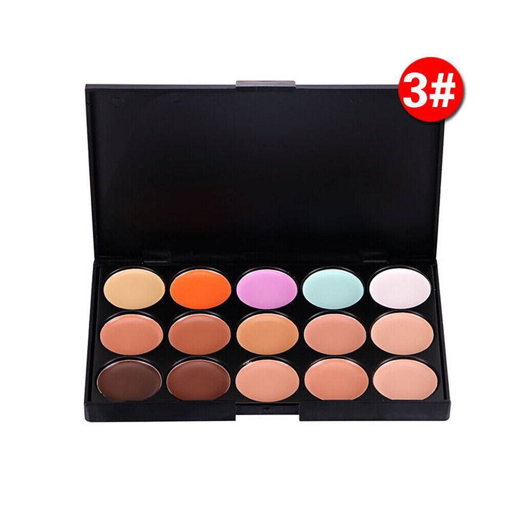 US 15 Colors Professional Foundation Concealer Highlight Contour Cream Palette