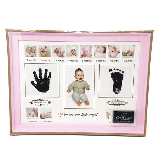 US Baby Photo Handprint Footprint Milestone Moments First Year Keepsake Frame