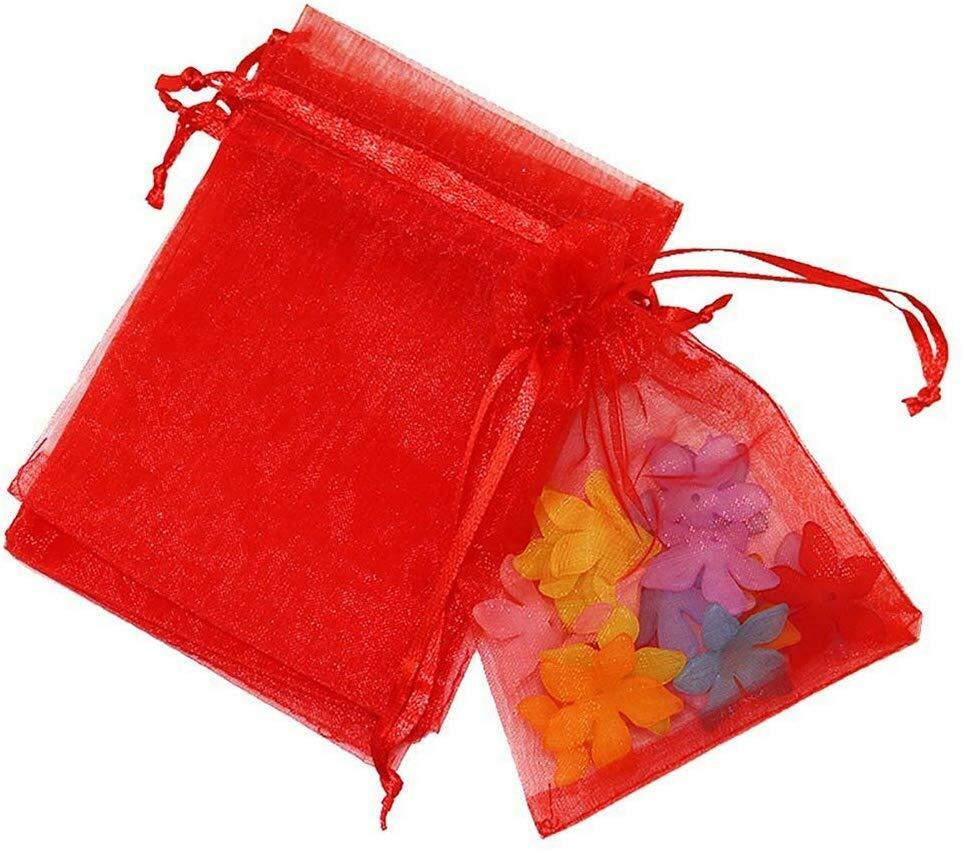 US 50~200 Sheer Coralline Organza Favor Gift Bags Jewelry Pouches Wedding Party