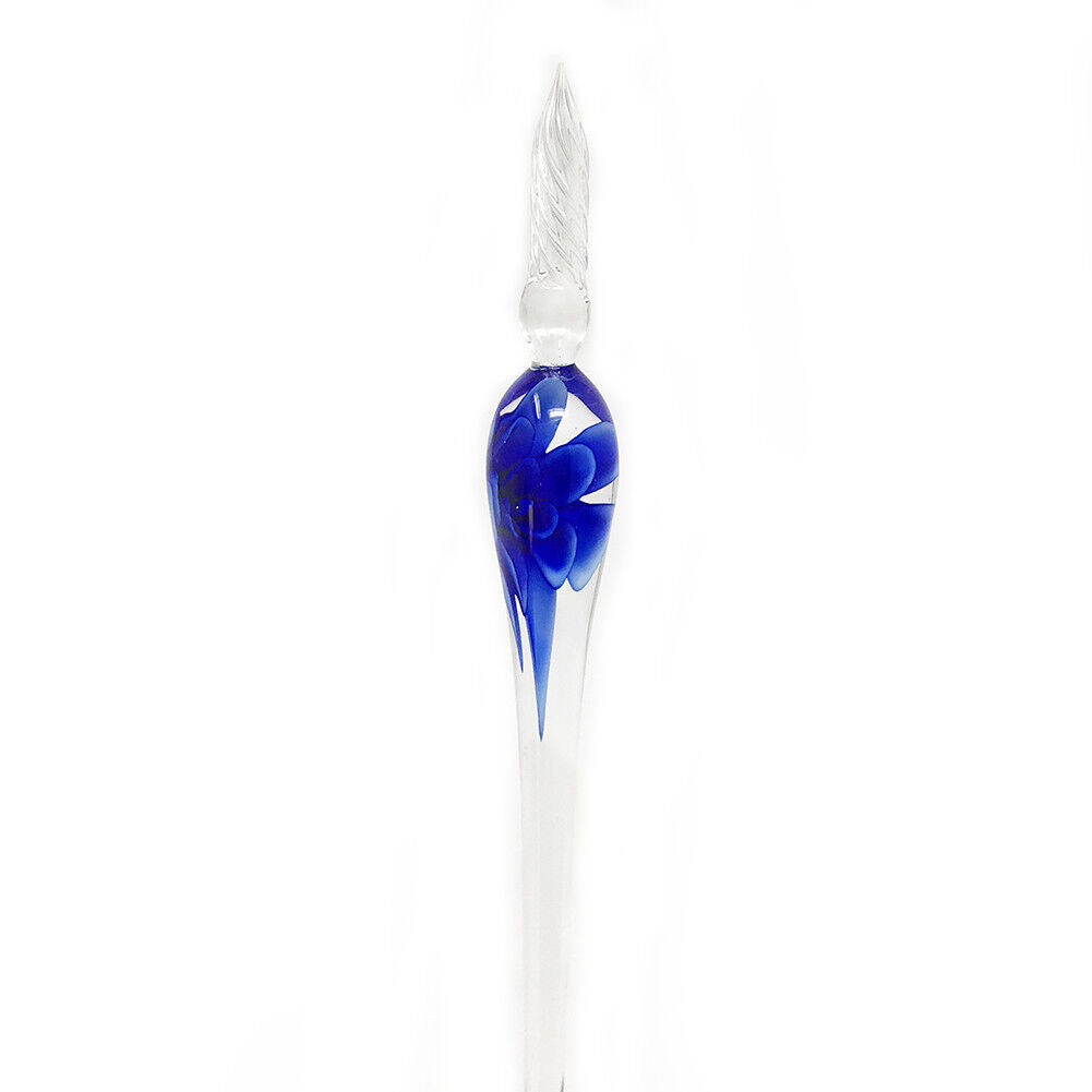 US 3D Glass Signature Pen Nib Elegant Crystal Dip Sign Pen w/ Box Gift Holiday