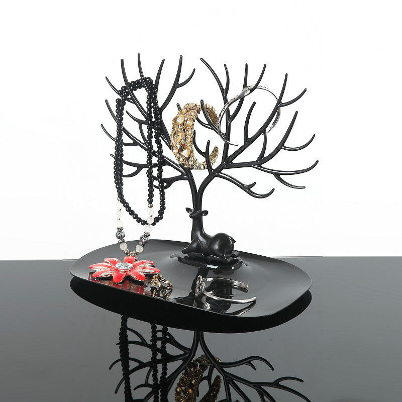 US Jewelry Deer Tree Stand Display Organizer Necklace Ring Earring Holder Rack