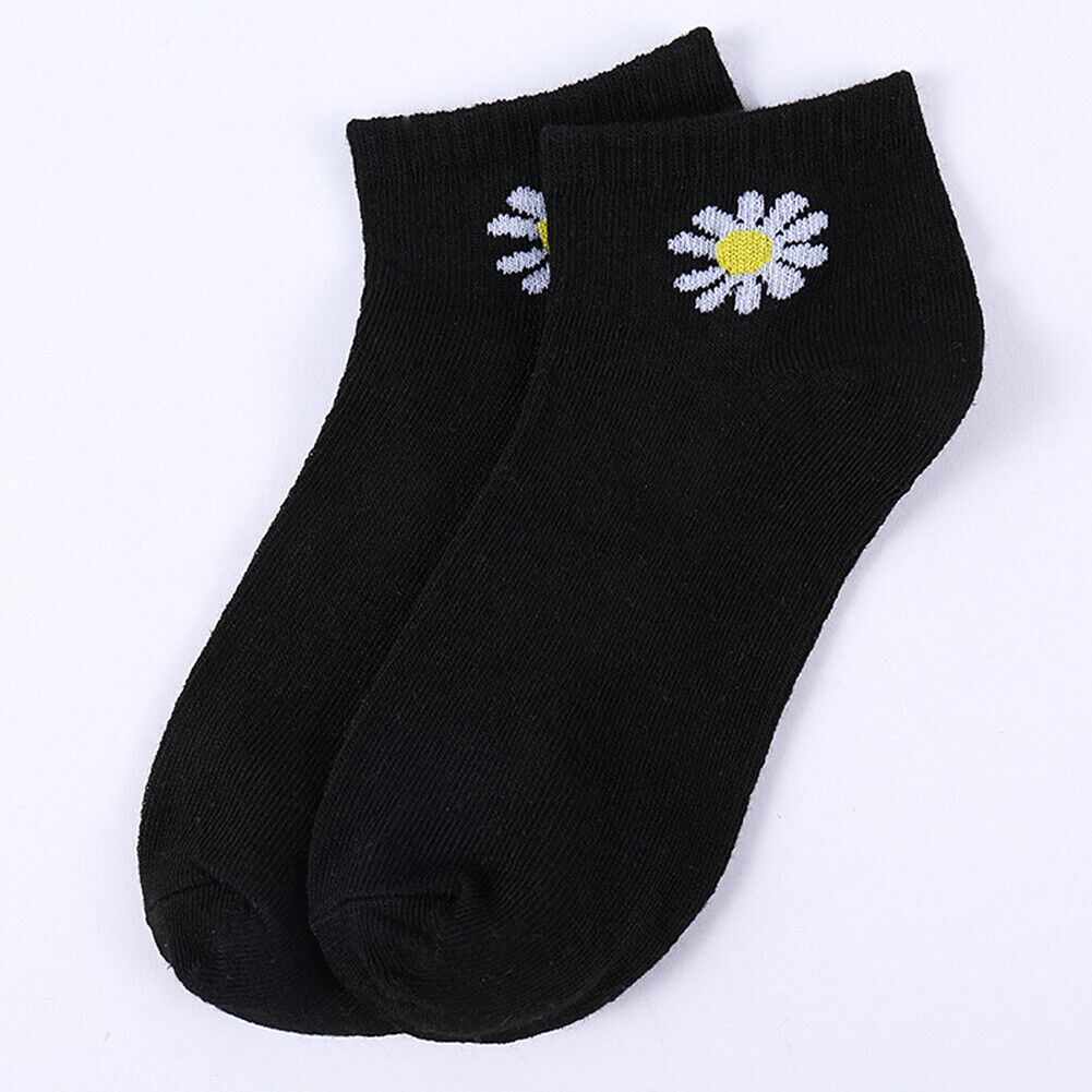 US 5 Pairs Men Women Low Cut Liner Multi Pattern Boat Socks Daisy Bear Stripes