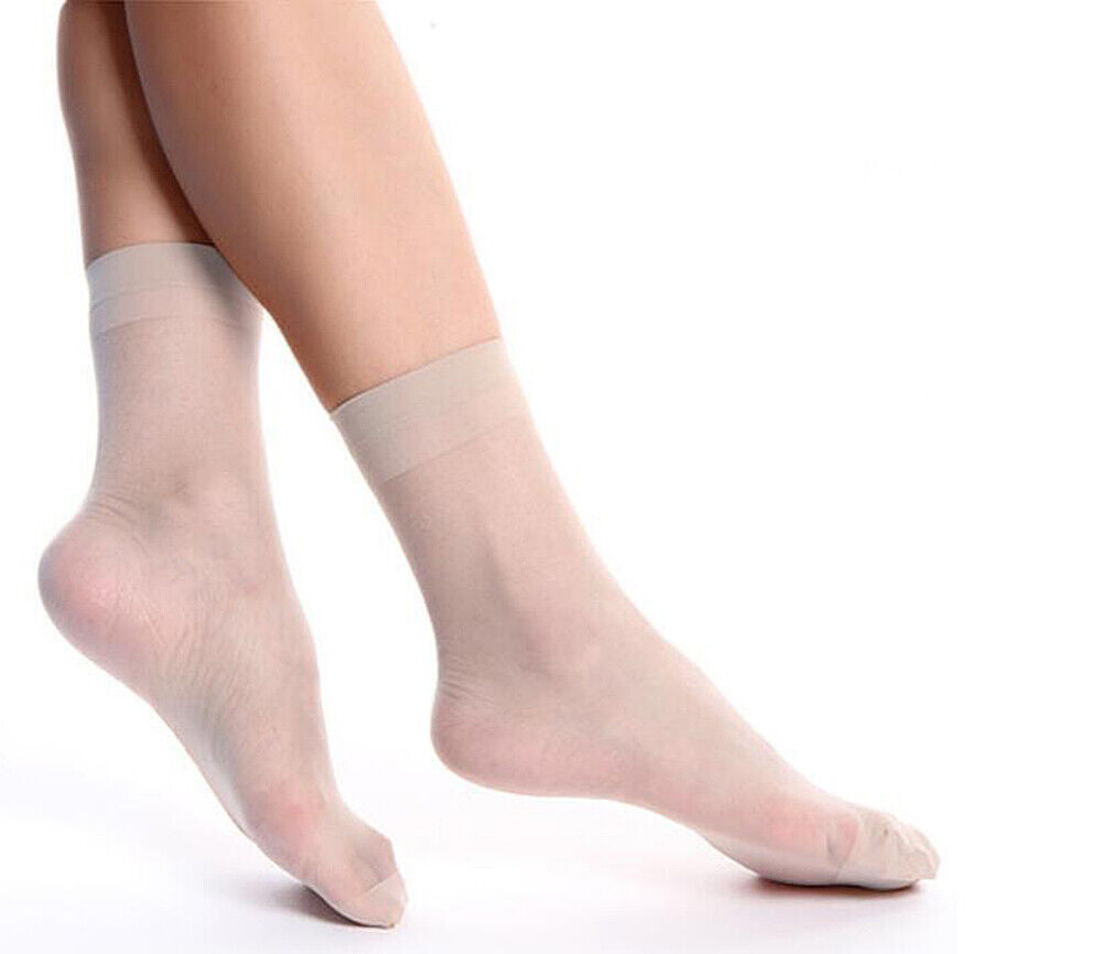 10-20 Pairs Women Nylon Elastic Short Ankle Sheer Stockings Silk Short Socks USA