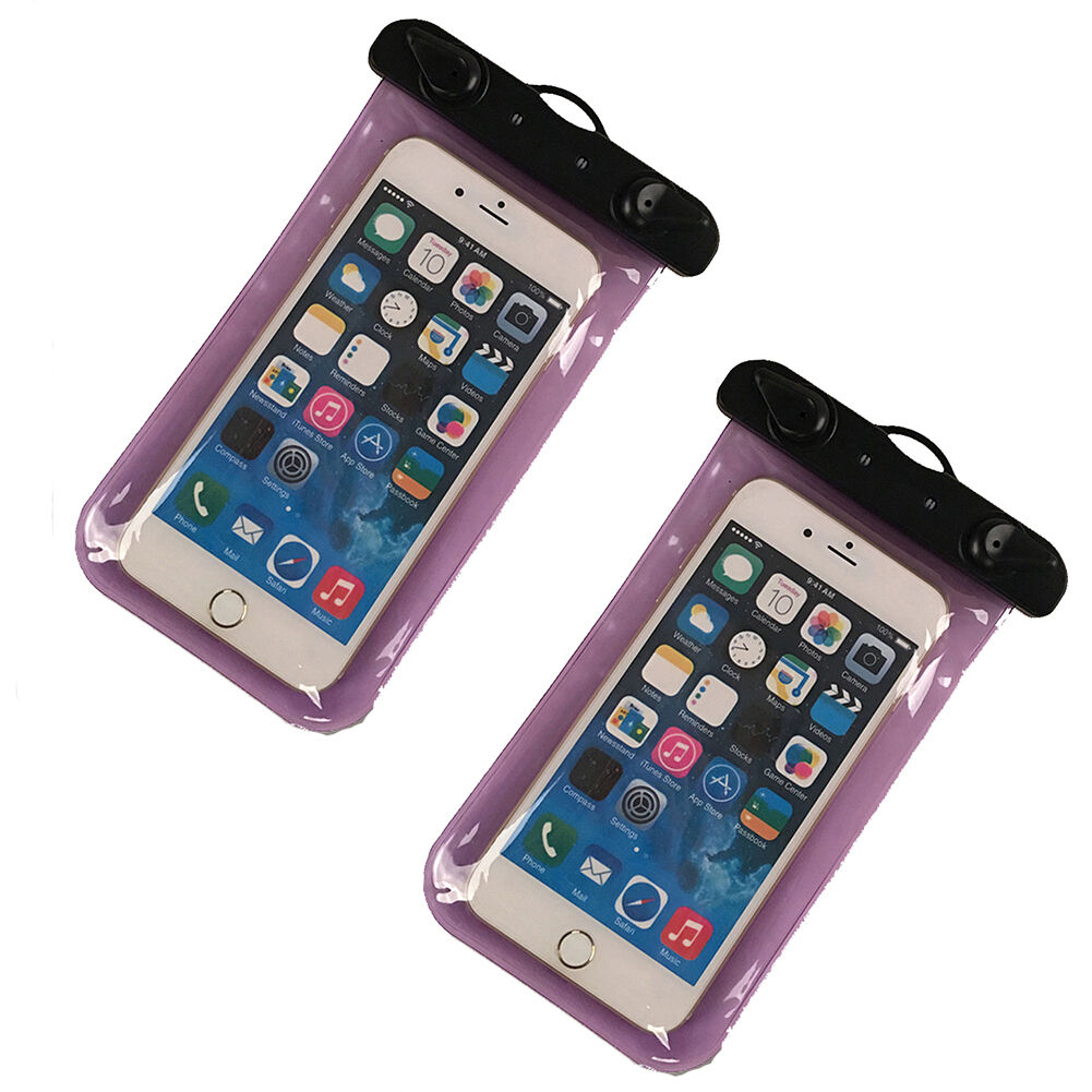 2 Pcs Waterproof Underwater Phone Pouch Bag Pack Case For Cellphone CarKey Watch