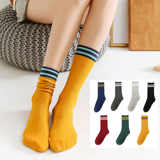 US 7 Pairs Novelty Women Assorted Breathable Cute Korea Casual Cotton Crew Socks