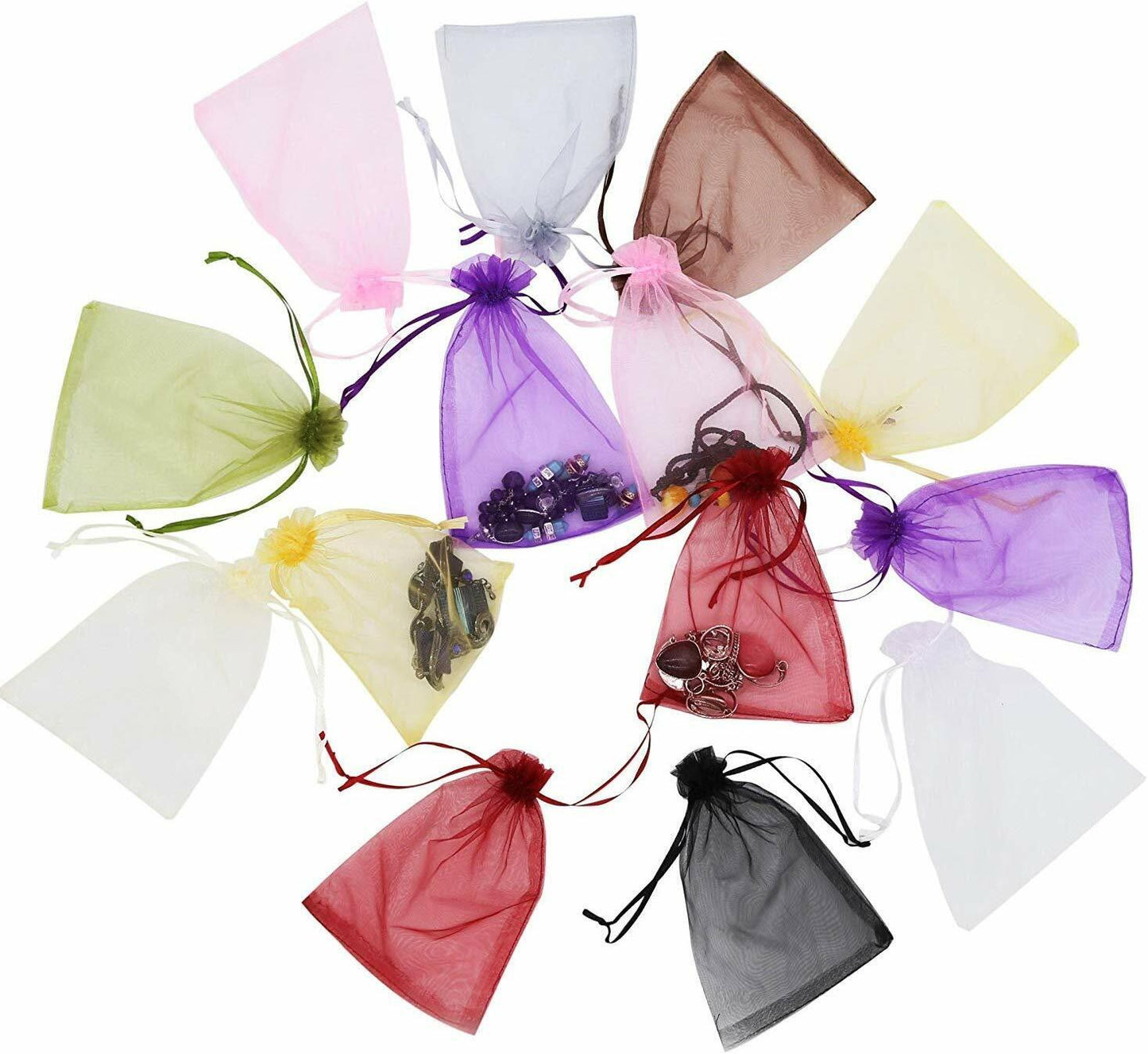 US 50~200 Sheer Coralline Organza Favor Gift Bags Jewelry Pouches Wedding Party