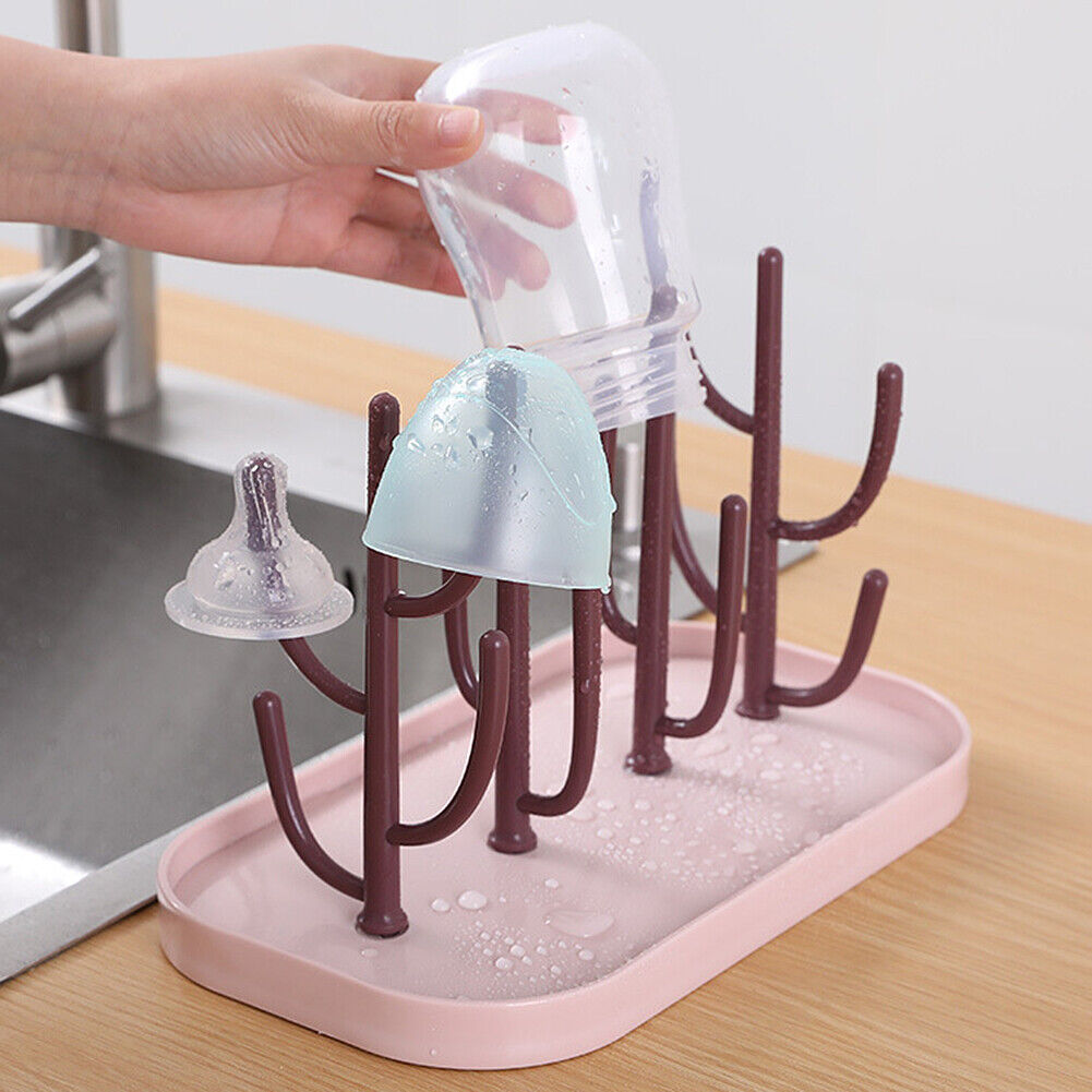 US Baby Bottle Drying Rack Portable Bottle Dryer Holder Nipples Cups Pump Parts