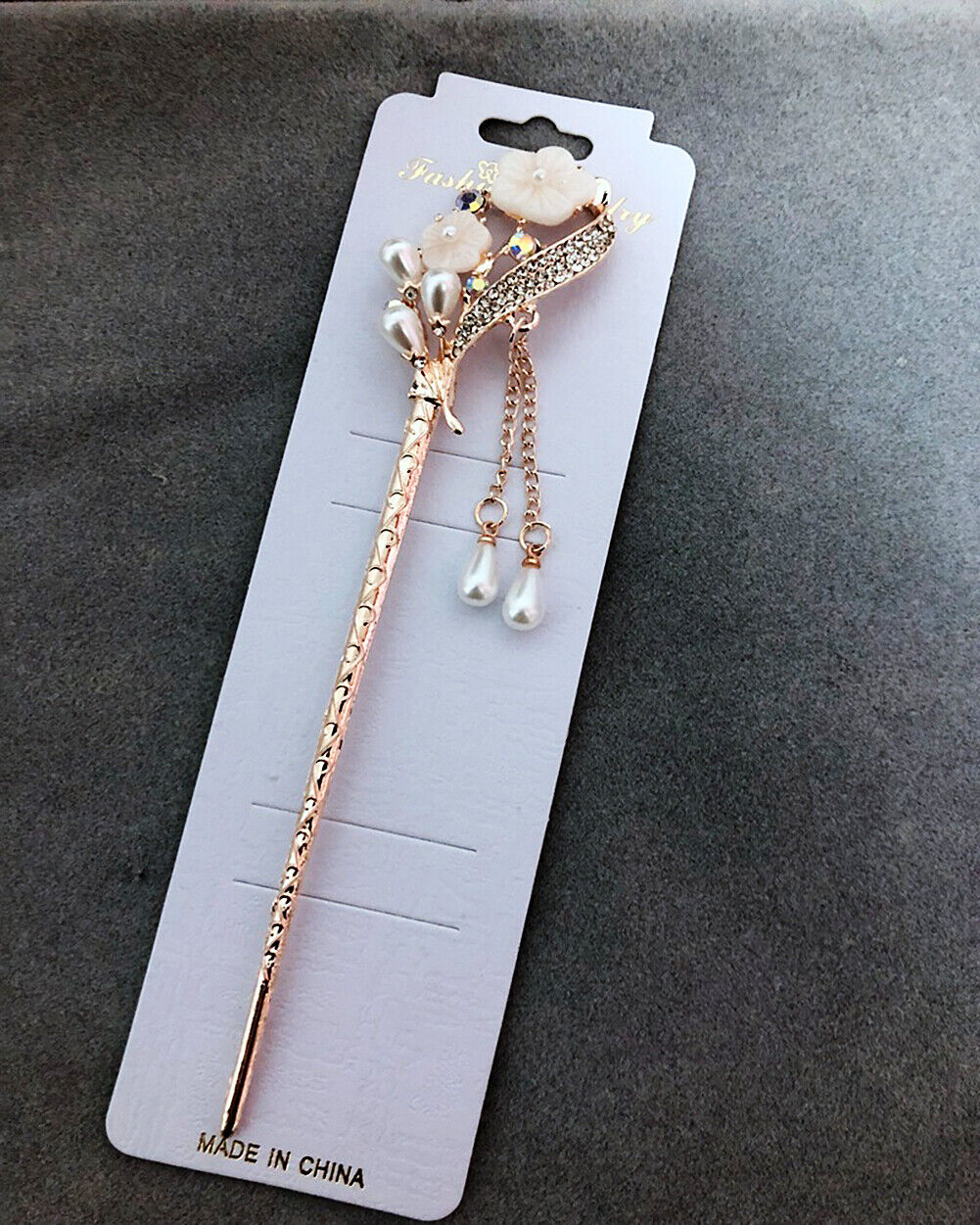 US Vintage Chinese Style Rhinestone Hair Chopsticks Stick Hairpin Chignon Pin