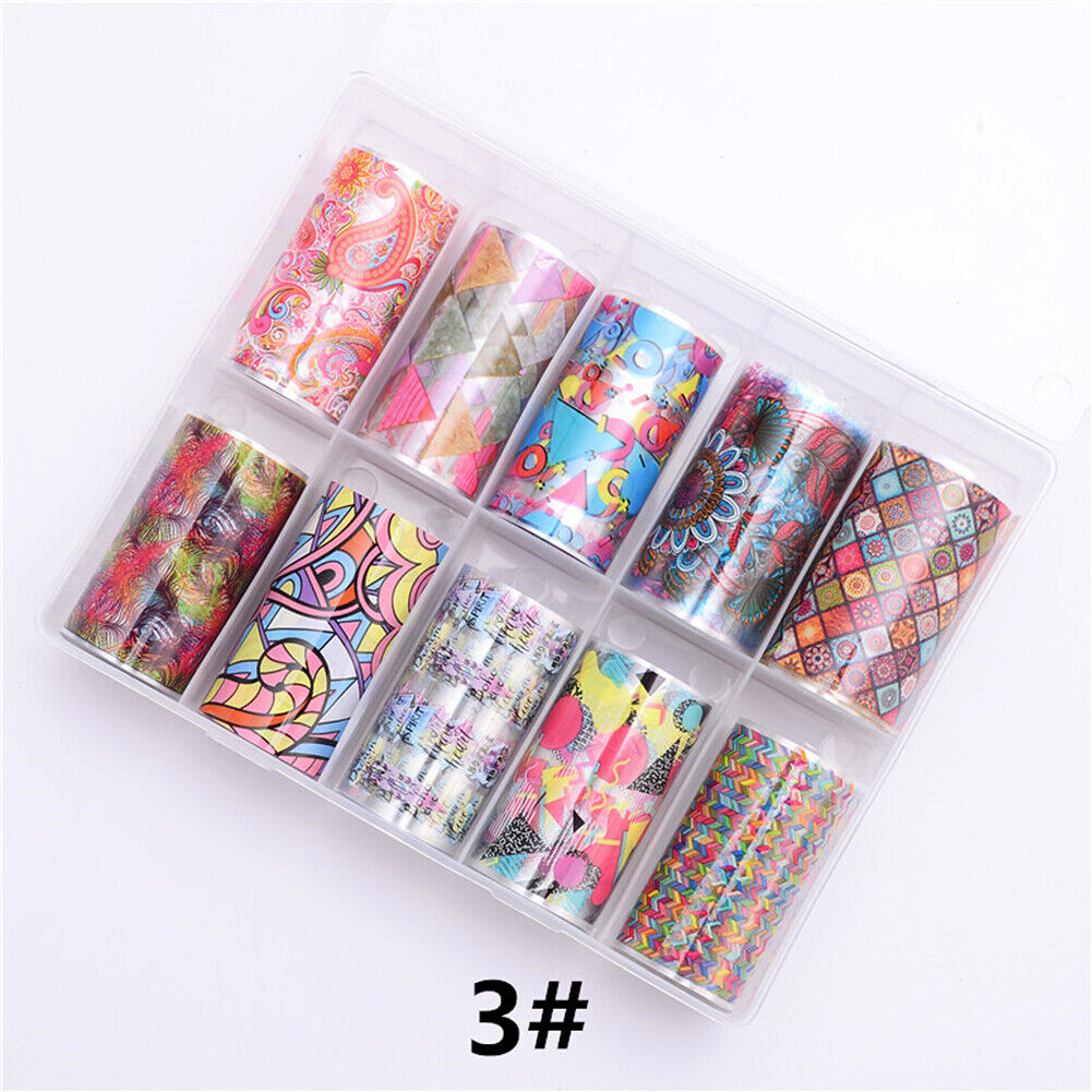 US 10 Sheets Galaxy/Marble/Flower Nail Decal Nail Art Transfer Sticker Decor