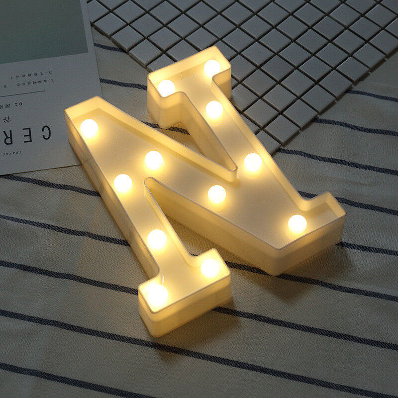 Light Up Letter LED Alphabet PlasticParty Sign Wedding Festival Stand Decoration