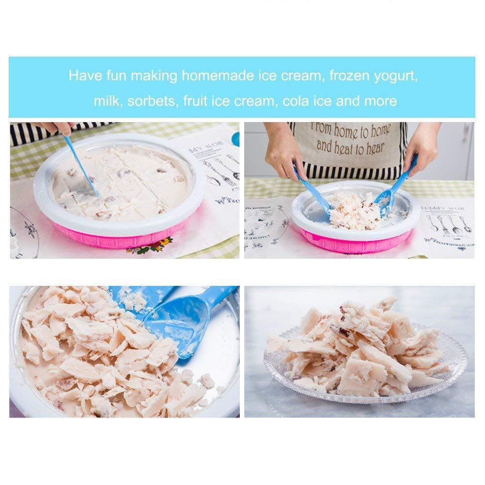 Non-electronic Instant Ice Cream Maker Ice Roll Pan Machine Frozen Yogurt