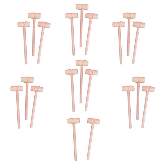 US 20 Pack Mini Wooden Hammer Mallet Pounding Toy Beating Gavel Toys Boys Girls