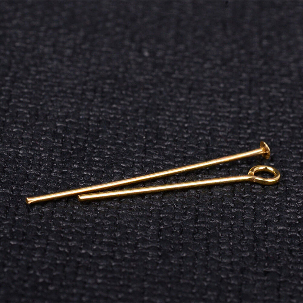 100-200 Pack 15-35mm Gold Silver Plated Ball Head Eye Pins Jewelry Finding DIY