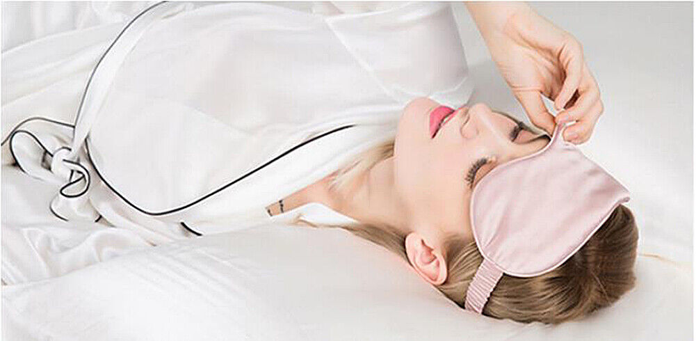 US Double-sided Satin Silky travel Sleep Eye Mask Cover Padded Blindfold Smooth