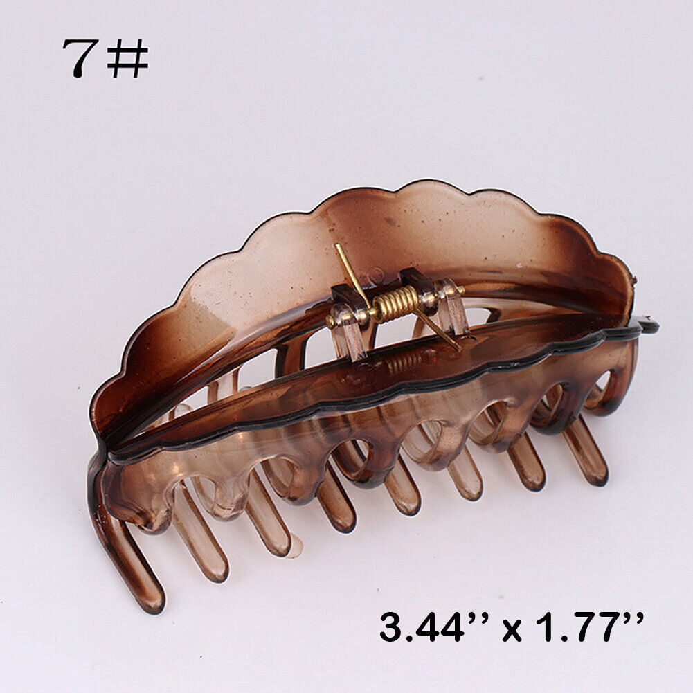 US 6~12 Pack Women Plastic Hair Claws Hair Clips Jumbo Various Styles Tortoise