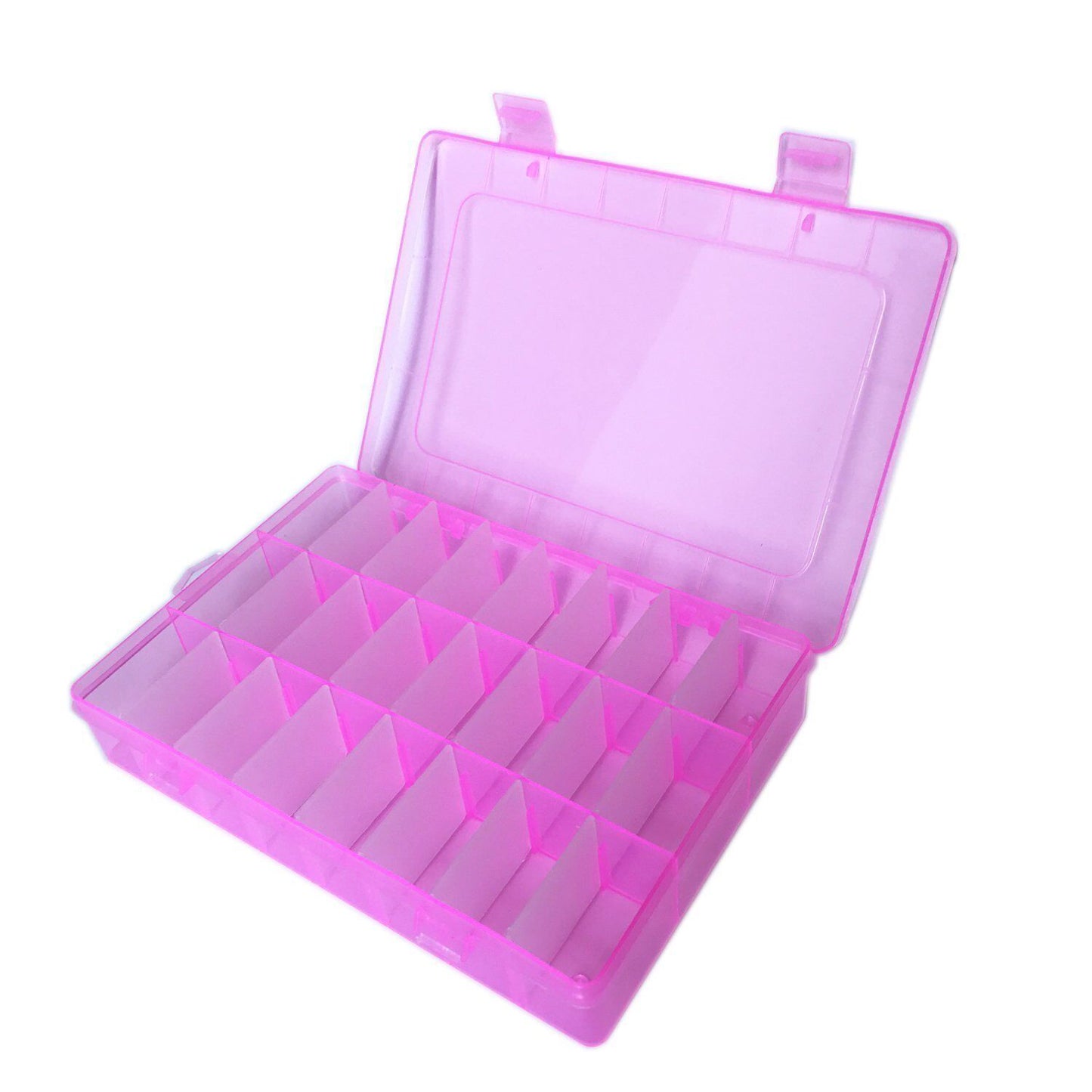 2 Pack 24 Grids Plastic Storage Box Jewelry Earring Tool Containers Organizer
