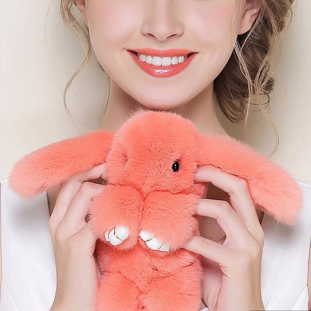 Bunny Rabbit Doll Heart Pom Phone Car Pendant Handbag Key Chain Ring Fine