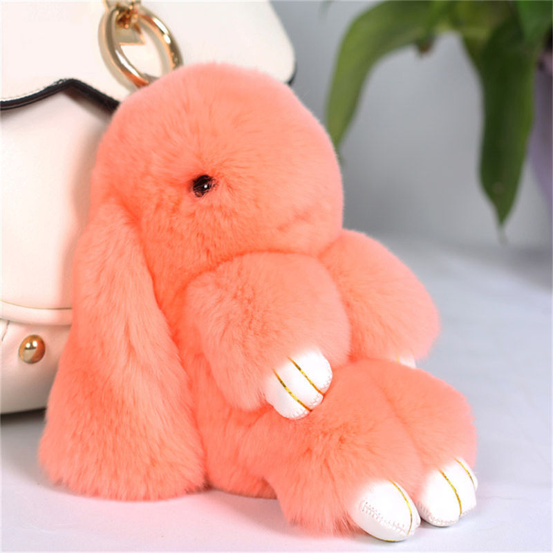 Bunny Rabbit Doll Heart Pom Phone Car Pendant Handbag Key Chain Ring Fine