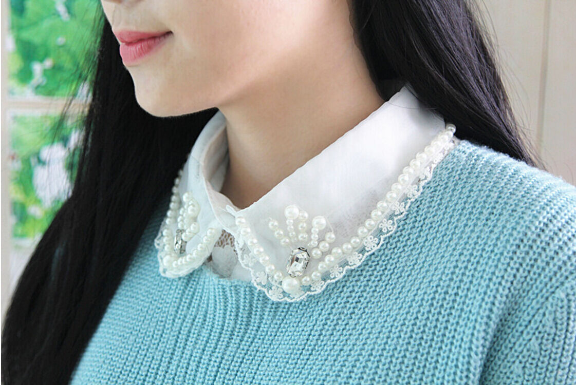 Choker Necklace Unisex Women Peter Pan Detachable Lapel Shirt Fake False Collar