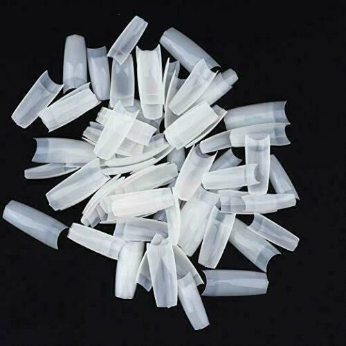 500-1000 Pcs Coffin Nail Tips Long Square French Fake False Nails Transparent US