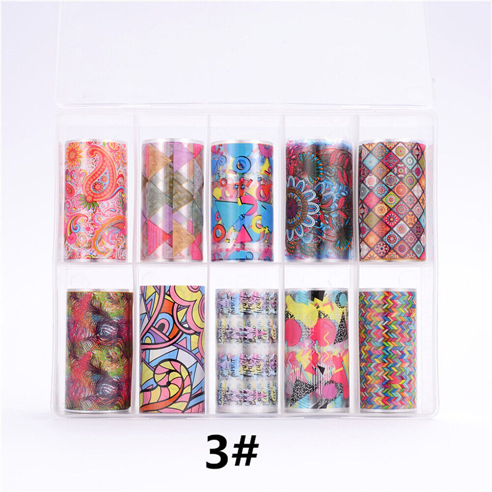 US 10 Sheets Galaxy/Marble/Flower Nail Decal Nail Art Transfer Sticker Decor