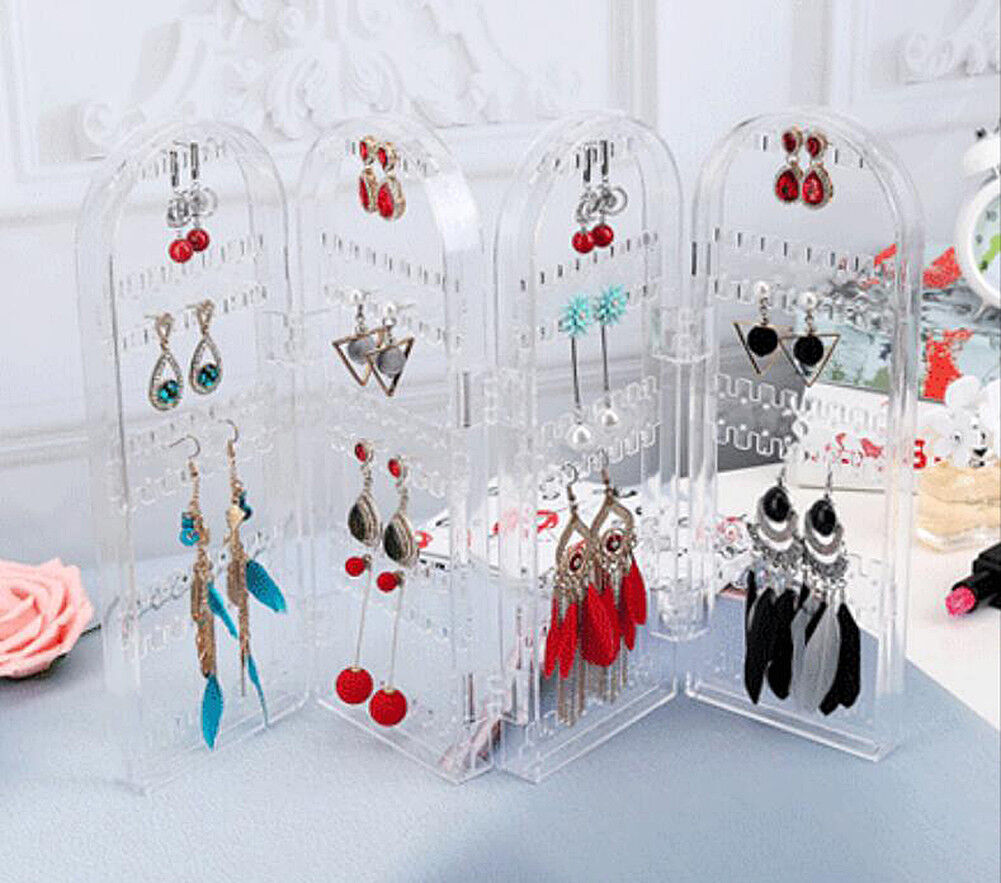 Jewelry Hanger Foldable Acrylic Earring Organizer Necklace Holder Bracelet Displ