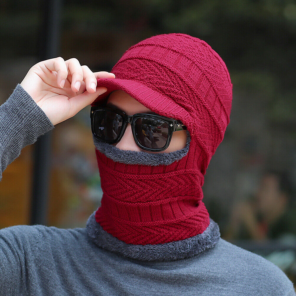 Balaclava Beanie Motorcycle Cycling Hood Hat Face Mask UV Wind Proof Cover Knit