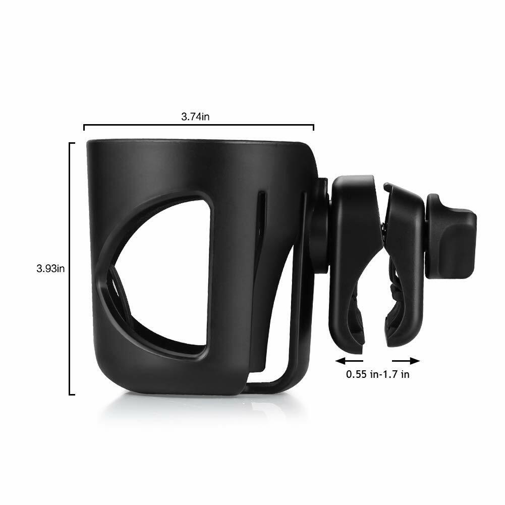 US Universal Stroller Cup Holder Bike Wheelchair 360 Degrees Rotation Clamp-on
