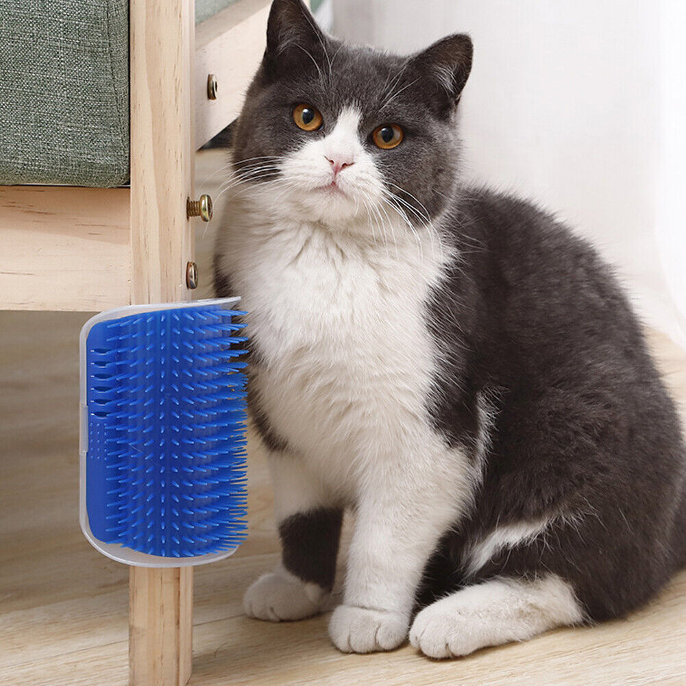 US Pet Cat Self Groomer Brush Wall Corner Mount Grooming Massage Comb Toy Catnip