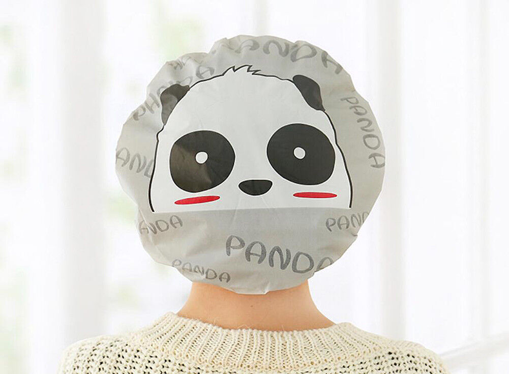 3-6 Pcs Women Shower Cap Waterproof Elastic Bath Hat Cleaning Hat Cute Kid Adult