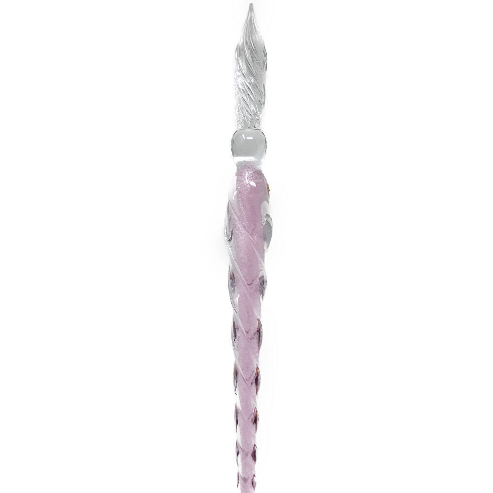 US 3D Glass Signature Pen Nib Elegant Crystal Dip Sign Pen w/ Box Gift Holiday