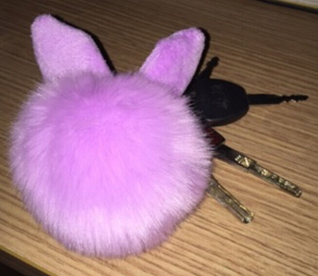 Rabbit Fur Ball/Rabbit Ear PomPom Cell Phone Car Pendant Handbag Key Chain Ring