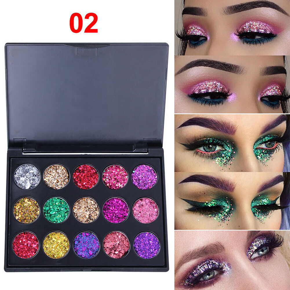 US Glitter Eyeshadow 15 Color Matte Makeup Kit Shimmer Eye Shadow Powder Palette