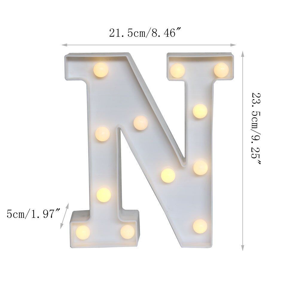 Light Up Letter LED Alphabet PlasticParty Sign Wedding Festival Stand Decoration