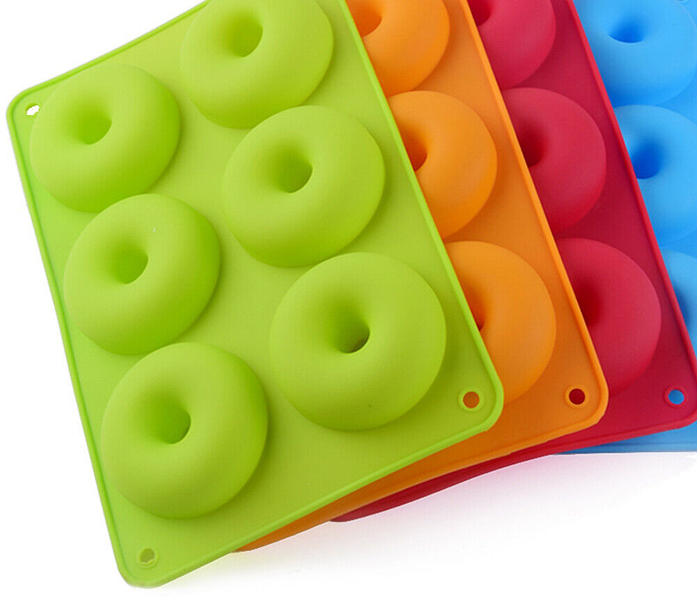 US Silicone Donut Mold Donut Mould Pan Baking Tray Bagels Cake Biscuit Muffins