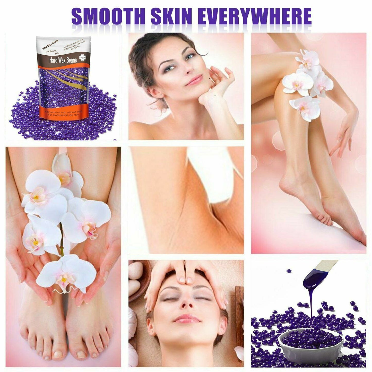 200g Natural Hard Wax Beans Beads for Painless Body Hair Removal Waxing Warmer