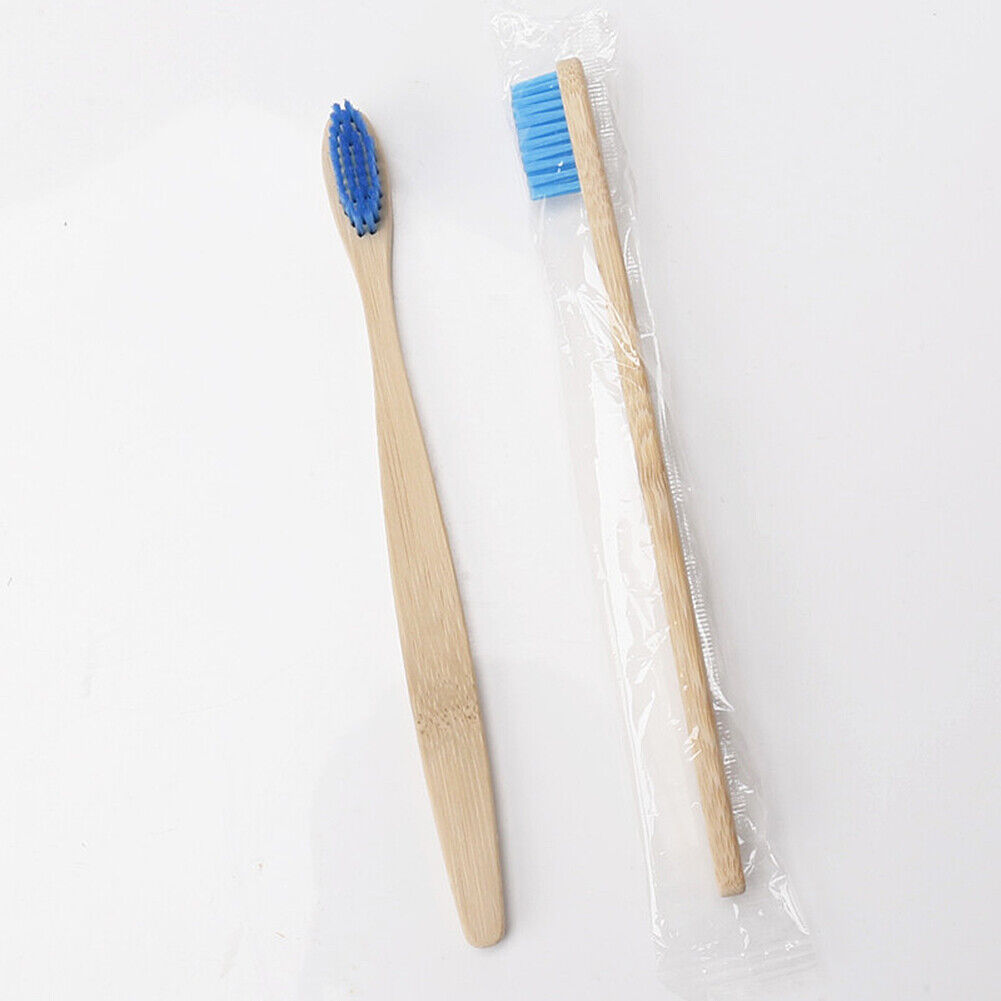 10-20Pcs Bamboo Toothbrush 100% Natural Organic Medium Bristle BPA-Free Bristles