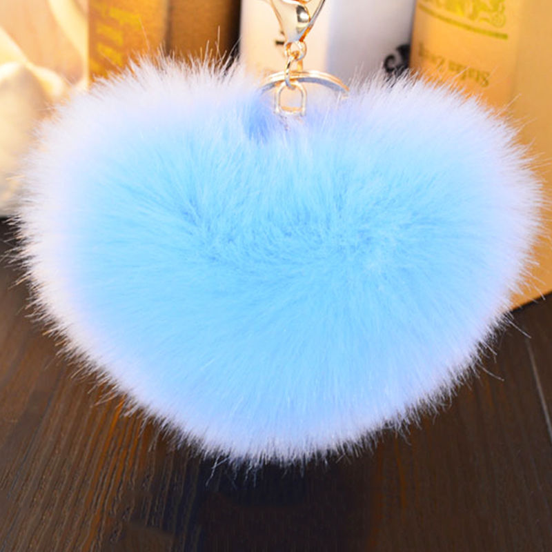 Bunny Rabbit Doll Heart Pom Phone Car Pendant Handbag Key Chain Ring Fine