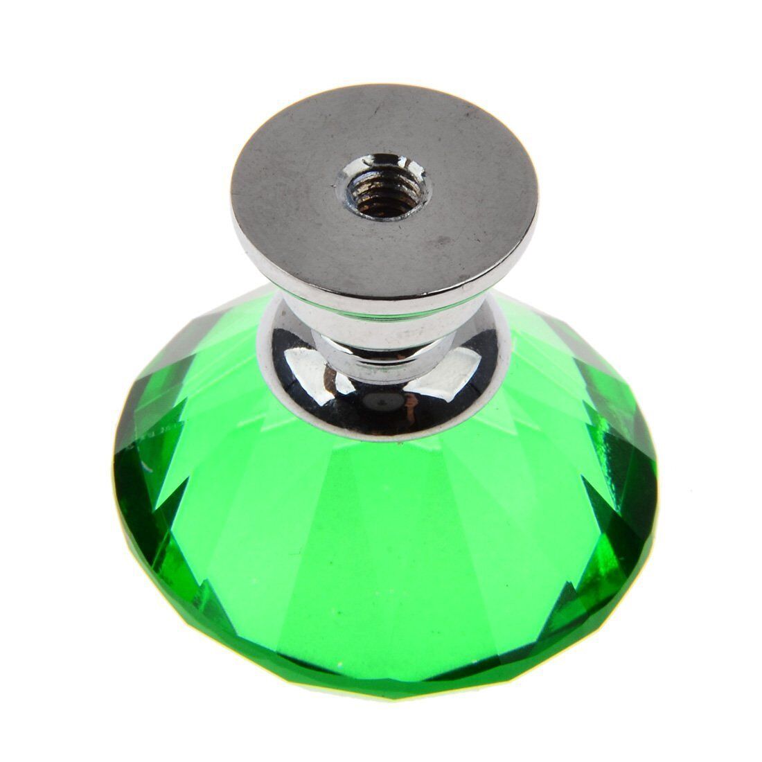 10Pcs Crystal Glass Cabinet Knob Diamond Shape 30mm Drawer Cupboard Handle Pull