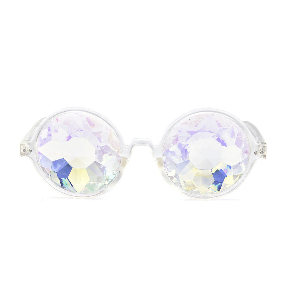 Festival Party Rave Kaleidoscope Rainbow Round Glasses Diffraction Crystal Lens