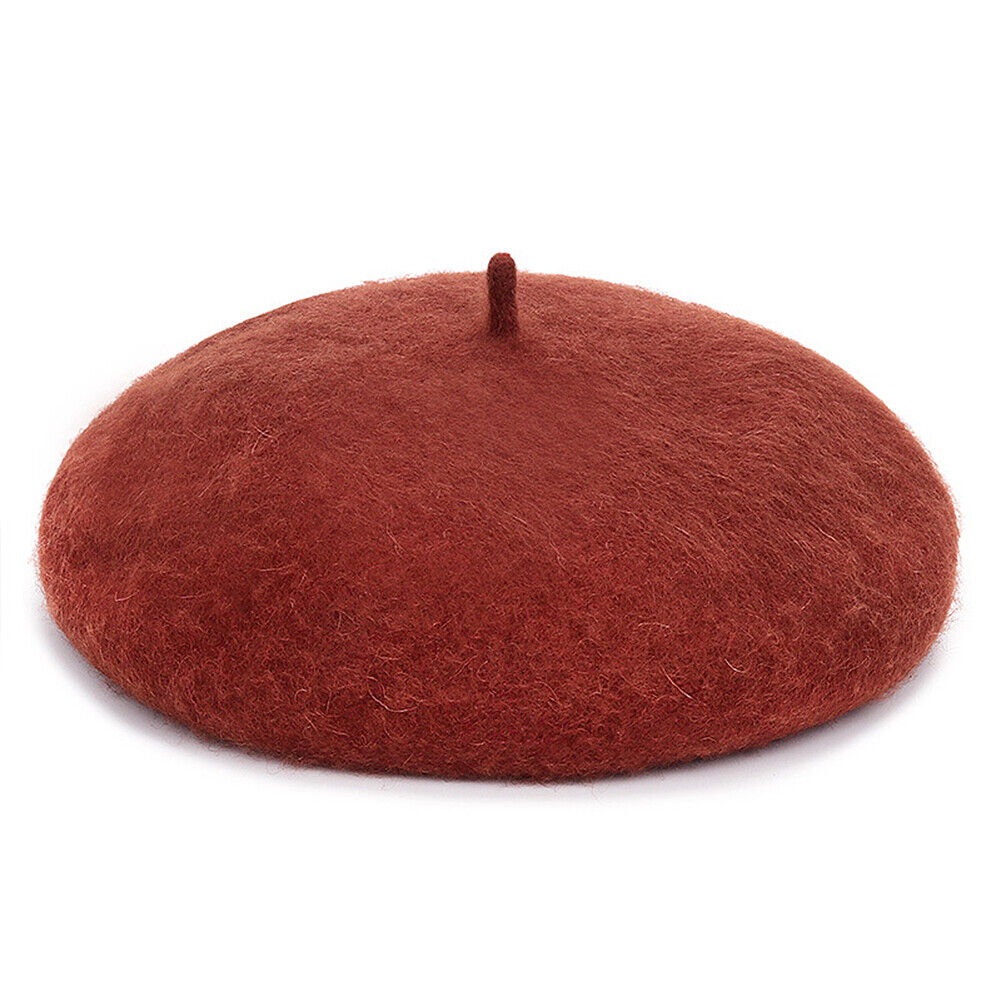 US Beanie Beret Winter Warmer French Artist Hats Ski Caps 95% Wool Solid Color
