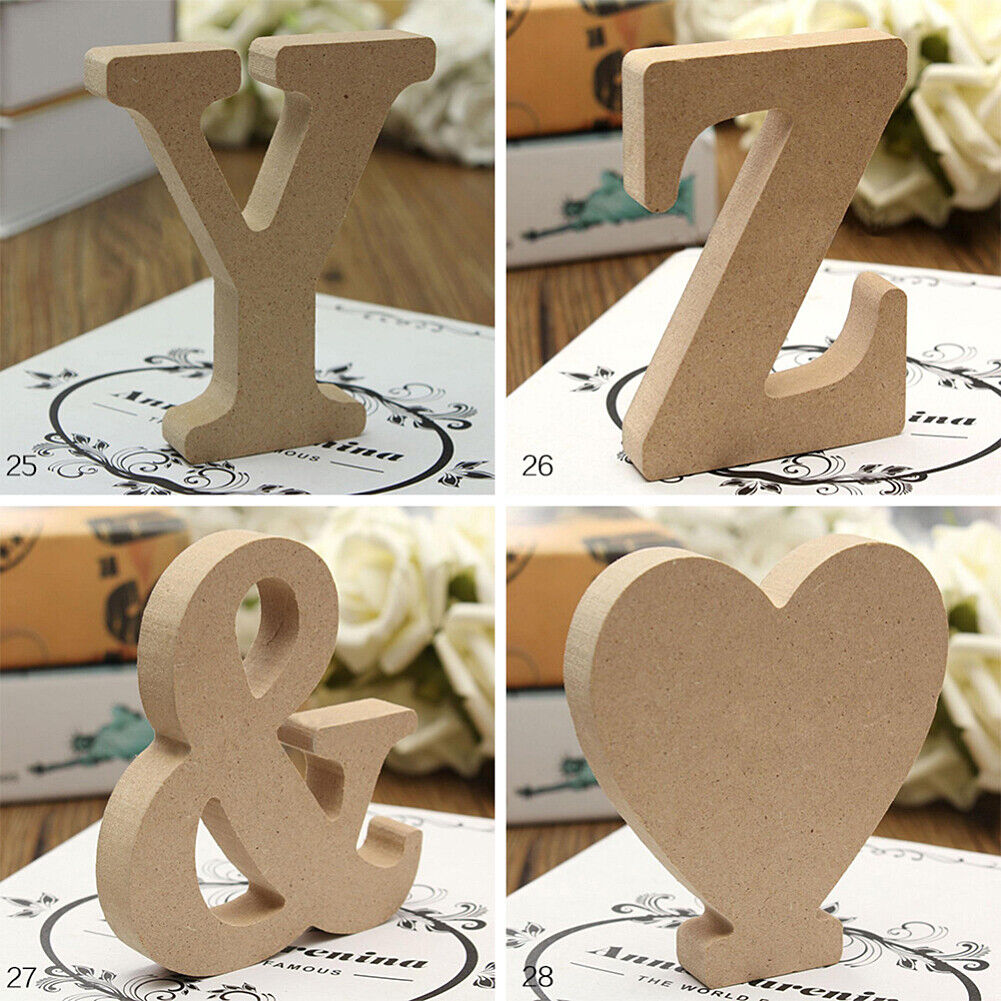 US 3.93'' A-Z Wooden Letters Alphabet Self Standing Wedding Party/Home/Decor Lot
