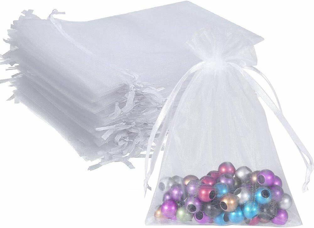 US 50~200 Sheer Coralline Organza Favor Gift Bags Jewelry Pouches Wedding Party