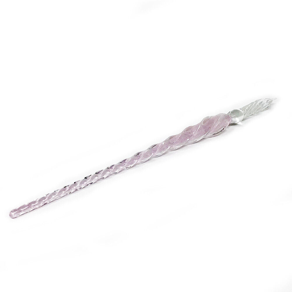 US 3D Glass Signature Pen Nib Elegant Crystal Dip Sign Pen w/ Box Gift Holiday